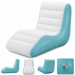 Sdraio Gonfiabile Bestway Leisure Luxe Chaise 133x79x88 cm | Poltrona Ergonomica da Interno ed Esterno | Gonfiaggio Rapido con Valvola a 2 Vie