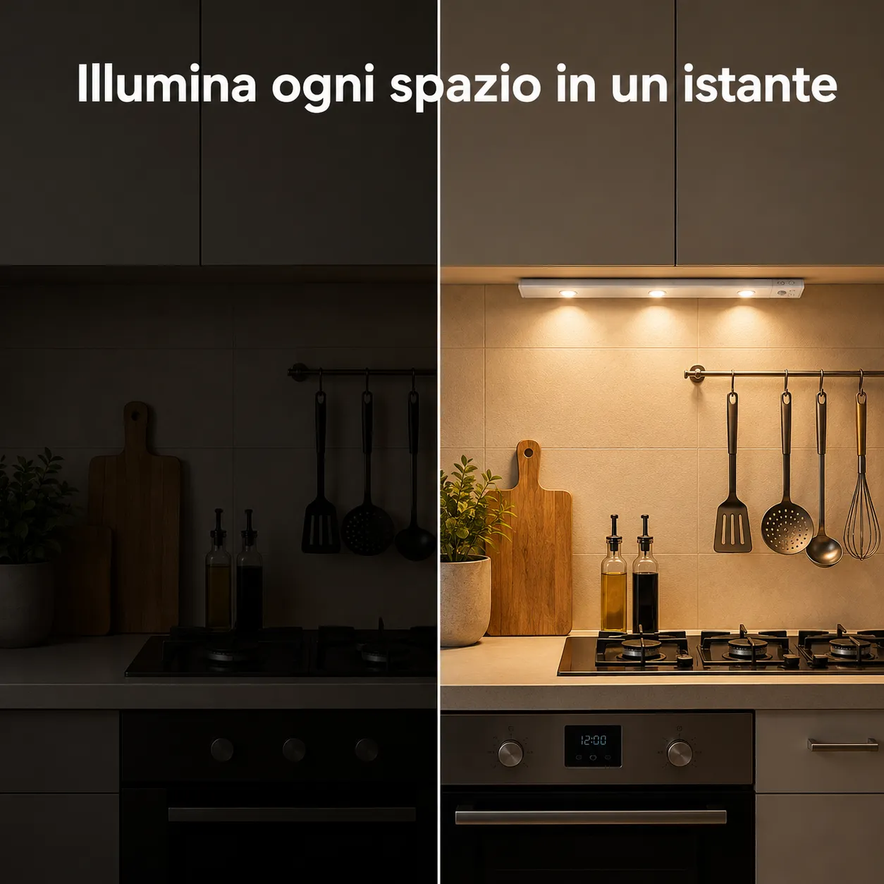 Luce LED Sottopensile 40 cm Ricaricabile con Sensore di Movimento - immagine 3