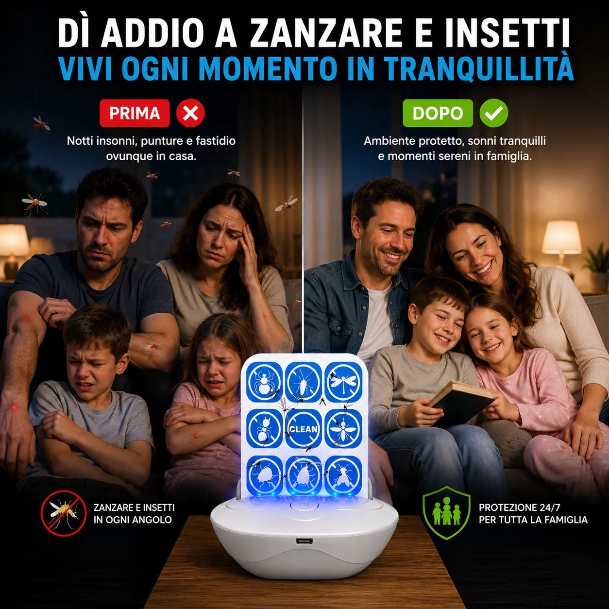 Trappola UV per Zanzare e Insetti Ricaricabile USB – Cattura Adesiva Silenziosa Senza Spray – Sicura per Bambini e Animali – Ideale per Casa, Camera da Letto, Balcone, Terrazza e Campeggio - immagine 3
