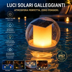 Luce Solare Fluttuante LED Impermeabile Lampada Galleggiante da Giardino Piscina