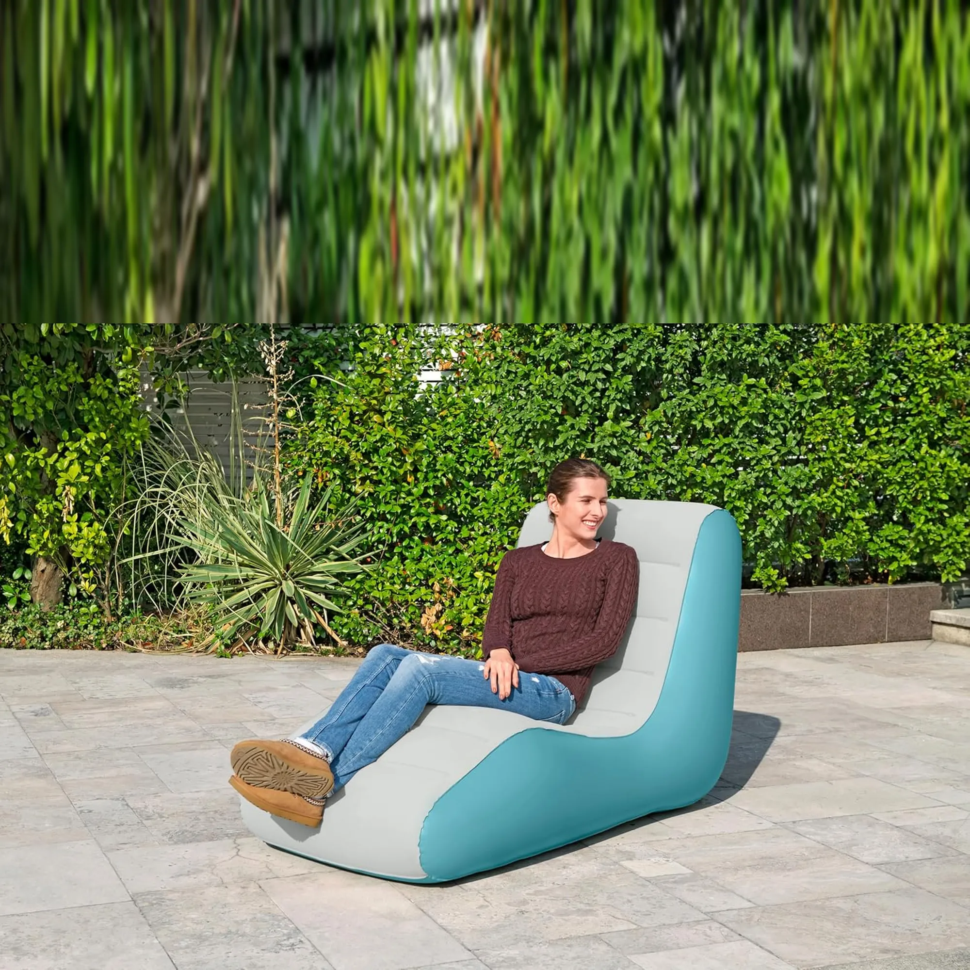 Sdraio Gonfiabile Bestway Leisure Luxe Chaise 133x79x88 cm | Poltrona Ergonomica da Interno ed Esterno | Gonfiaggio Rapido con Valvola a 2 Vie - immagine 3